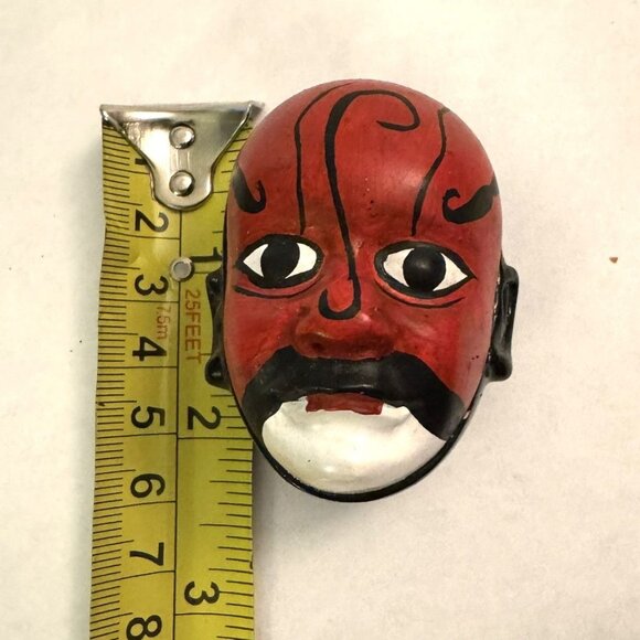 Set of 4 Cost Plus World Market Small Wood Hinged Chinese Mask Trinket Boxes - Picture 4 of 5